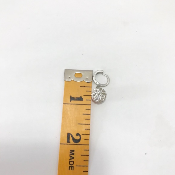 Silver 925 Crystal Ball Stud Dangle Party Earrings - Picture 4 of 4
